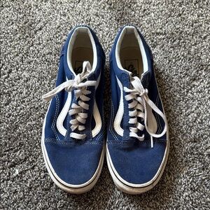 Vans Blue and White Classic Sneakers with Canvas Upper